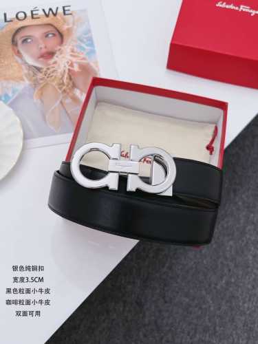 特 Ferragamo.菲拉格慕 全套包装 宽度3.5Cm 高级定制款男士皮带 双面进口牛皮 可双面使用 自行选择搭配 真材实料 很有质感 时尚经典不失风范 搭