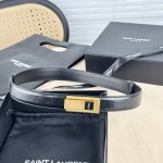 Sa Int Laurent 圣罗兰女士腰带皮带 真金电渡扣头 意大利皮 宽2.5Cm