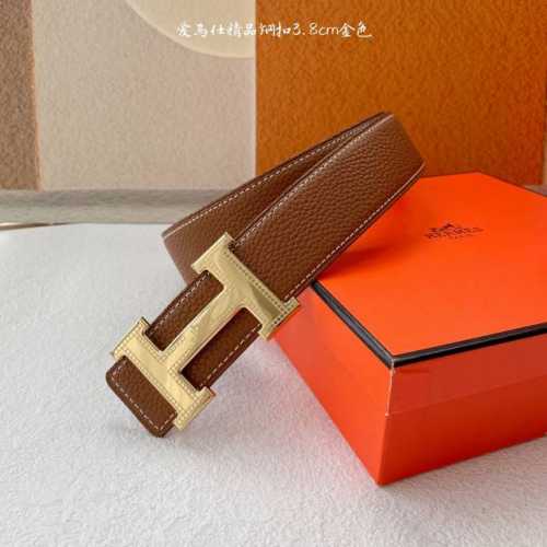 特P190 Hermes 原单爱马仕，宽3.8Cm进口原版皮带身，双面可两面用，精品电镀五金 ！