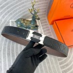 爱马仕 特种皮腰带系列 原厂五金精品不锈钢扣 手感柔软舒适 宽3.8Cm