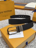 Louis Vuitton Lv腰带 格纹双面可用系列 原厂五金 精致手工绘边 柔软舒适 宽3.5