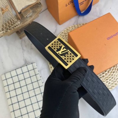 Lv 男士腰带38Mm 双面进口皮可双面使用 专柜走线 搭配新款扣