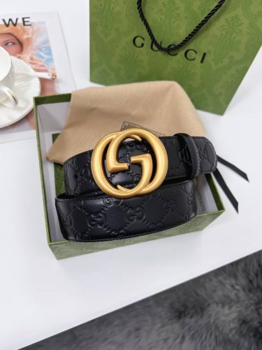 特 Gucci 4.0Mm 男款 双面原厂皮料 精品专柜扣头 高端品质 休闲百搭 专柜同款