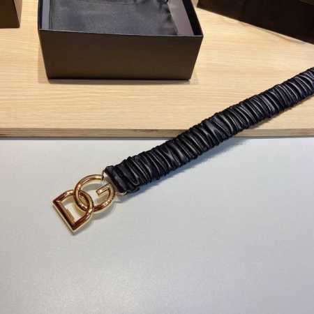 D&G 杜嘉 班纳头层羊皮弹力腰带，搭配精品铜扣，宽度：3.0Cm， - 点击图像关闭
