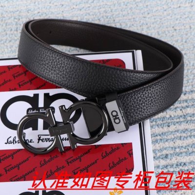 品名：菲拉格木原单 材料：百分百头层牛皮，保证真皮。24K纯钢扣双面可用专柜同等质量， 送人自用首选 包装： 请认准如图专柜包装，赠送打孔器，银联发票，宽度3.