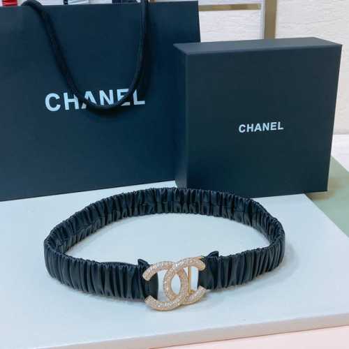 Chanel Cc水钻 黄铜Logo扣 小牛皮 银色金属 与 金色金属 3.0Cm精品 弹力十足 百搭 优雅 码数含扣S=65Cm总长 可用75、80、85 M