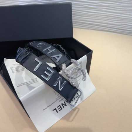香奈儿 黄铜Logo扣 小牛皮 银色金属 3.0Cm精品 弹力十足 百搭 优雅.65一85码 - 点击图像关闭