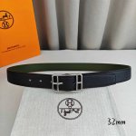 Her~MèS 爱~马仕针扣 顶级品质 头层牛皮 黑色荔枝纹搭配绿色平纹底 32Mm宽 双面可用 配官网经典H银 金 枪扣