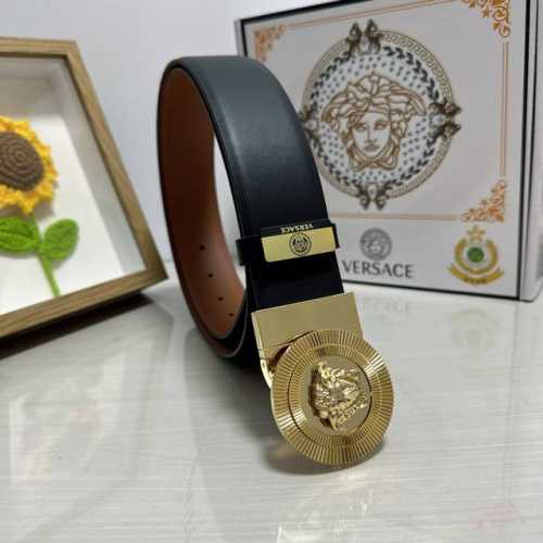品名：Versace.范思哲 材质：原单牛皮腰带 百分百头层牛皮腰带保证真皮，24K纯钢扣，专柜原单品质、做工精细，时尚大牌，送人自用首选 包装