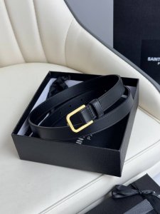 特 P180 Saint Laurent 圣罗兰女士腰带皮带 原厂真金电渡扣头，意大利原厂皮，宽2.0Cm，代购级。