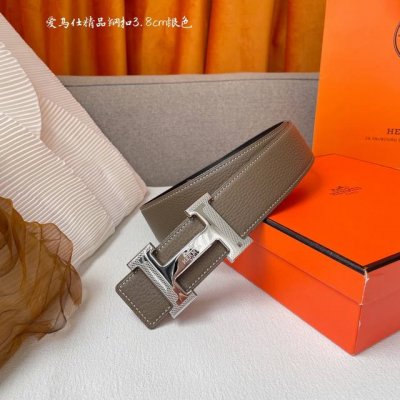 特 爱马仕，宽3.8Cm进口原版皮带身，双面可两面用，精品电镀五金 ！