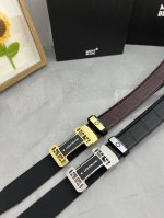 品名：万宝龙 Montblanc 自动带 材质：原单牛皮腰带 百分百头层牛皮腰带保证真皮，24K纯钢扣，专柜原单品质、做工精细，时尚大牌，送人自用首选 包装：
