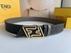 Fendi 芬迪最新非凡创意渐变印花深蓝色双Ff牛皮腰带，Fendi的专属风格气息，呈现自由的潇洒姿态，非常适合日常穿着。4.0Cm