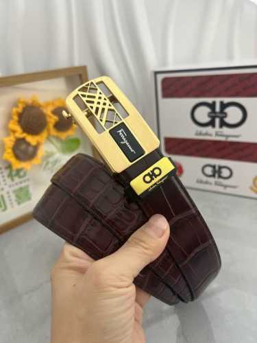 品名：菲拉格幕 自动带 材质：原单牛皮腰带 百分百头层牛皮腰带保证真皮，24K纯钢扣，专柜原单品质、做工精细，时尚大牌，送人自用首选 包装： 请认准如图专柜包装