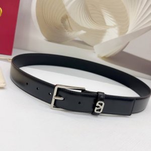 3.4Cm 华伦天奴腰带，双面头层牛皮皮料，长度：.75.80.85.90.95.100.105欧，铜五金针扣原版开模定制庆祝]