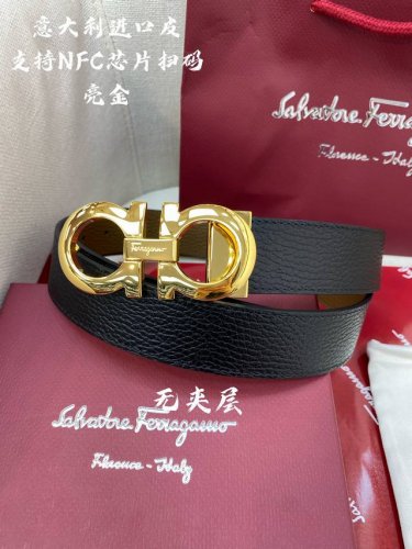 无夹层原厂皮 Ferragamo菲拉格慕 Nfc芯片扫码款 正品尺寸3.5Cm意大利原厂皮