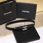 chanel 24C 麦穗 星星 与 水钻白 Logo搭扣 黄铜金属平纹牛皮腰带 手感柔软 细腻 3.0Cm 码数75- -