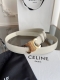 赛琳 Celine女士皮带，小牛皮质感搭配独特凯旋门扣，颜色米白色 宽2.4Cm 低调中暗藏奢华，轻松点亮穿搭 。手工缝制