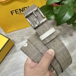图片包装+10 Fendl 芬迪 专柜同款 宽3.8Cm 原版定制布料 Ff图案布料材质 米白色皮革内衬 单钉镀钯金属配件 时尚潮流 经典系列