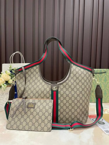 细节图 酷奇托特 Gucci Giglio 系列大号托特包 Gucci酷奇托特包 百搭经典 闭眼入 复古高级 还配一条长肩带 可斜挎 秀款首发Gucci Gig