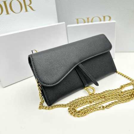 Dior D23颜色 黑色尺寸 19*10.5*3.5Dior 专柜同步，可肩背专柜品质顶级进口牛皮 海外订制钥匙扣五金 做工油边精湛 - 点击图像关闭