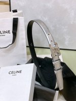 特 Celine 24中号triomphe Taurillon皮革腰带 青铜色 Taurillon.中腰，银色饰面金属件、亮面牛皮腰带 咖啡色！Triomphe