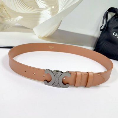 特 3.4Cm赛琳新款腰带，双面头层牛皮皮料，长度：75.80.85.90.95.100.欧， 铜 五金扣原版开模定制庆祝]