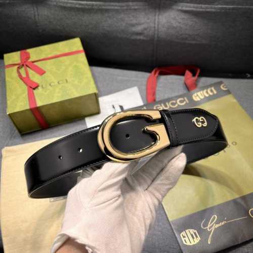特 古奇 宽4.0Cm 每一季，品牌标识都会吐故纳新，于经典之中融入新意。在这款腰带上，尾部Gg标识以亮眼之姿生动呈现，与双G造型配件相得益彰