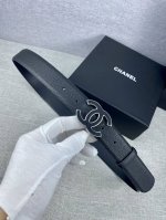 宽度3.0Cm Chanel 香奈儿 女士腰带皮带新款柔软的内衬进口小牛皮搭配精品钢扣 贴皮 金 银色扣。