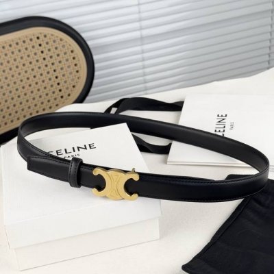 Celin E新品立体浮标扣女士腰带 意大利进口小牛皮 搭铜扣 宽度2.5双面佩