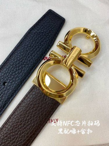特 Nfc-F3.5Cm高级定制款男士皮带 ，双面进口牛皮，自行选择搭配 真材实料 很有质感 时尚经典不失风范 可自行裁剪 ！