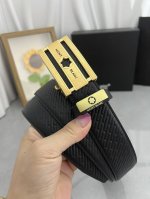 品名：万宝龙 Montblanc 自动带 材质：原单牛皮腰带 百分百头层牛皮腰带保证真皮，24K纯钢扣，专柜原单品质、做工精细，时尚大牌，送人自用首选 包装：