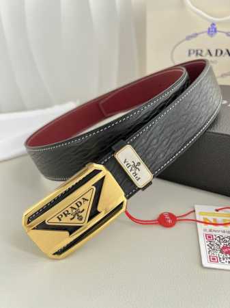 品名：普拉达.Prada 原单腰带 皮带 型号：挂扣，经典纯钢材质挂扣，头层牛皮，图片实物拍摄 材料：百分百头层牛皮，保证真皮。24K纯钢扣双面可用专柜同等质量 - 点击图像关闭