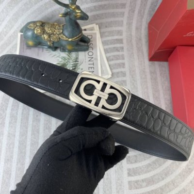 菲拉格慕 特种皮腰带系列 ，原厂五金精品不锈钢扣，手感柔软舒适 宽3.8Cm。