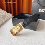 特 万宝龙 Montblanc家持续其一贯的高雅、绅士、精致的风格，进口小牛皮，手感细腻柔软。纯钢自动精品扣，男士必备！宽度：3.5Cm