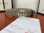 Gucci 经典款G家印花 搭配顶级镶钻两件套钢扣 采用精挑细选进口顶级牛皮，手感柔软细腻！品质保证：带身宽度4.0Cm