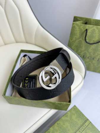 Gucci，原厂精密电渡扣头，意大利原厂皮，宽3.7Cm，代购级。 - 点击图像关闭