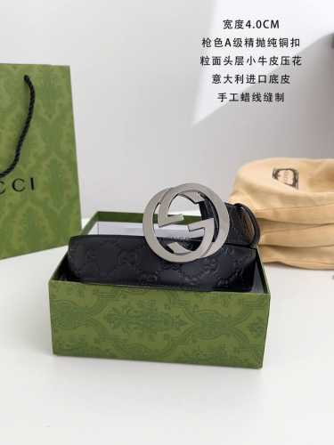 古奇 最新经典款 专柜在售款式 宽度4.0 代购货Jghj93280 要便宜的可搭配普通扣头 原厂压花 原厂底皮 高端品质 无需多言 手工蜡线缝制 扣头 纯铜