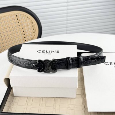特 -Celin E新品立体浮标针扣女士腰带 意大利进口小牛皮 搭铜扣 宽度2.5