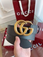 Gu～Cci古驰法国原厂皮料，黑色全皮 尺寸4.0厘米 顶级 原单130