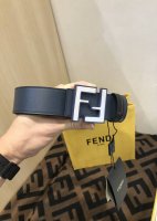 配送专柜包装 打孔针 特批新款 Fd 宽38 Mm 支持Nfc 芯片扫描，标志造型皮带，原版F拉丝枪色铆钉扣，进口原版小牛纹配老花制成，手感柔软，镀金表面金属制
