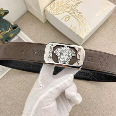 范思哲 特种皮腰带系列 ，原厂五金精品不锈钢扣，手感柔软舒适 宽3.8Cm。 - 点击图像关闭