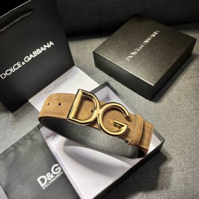 Dg ， 宽4.0㎝ ，Dolce Gabbana 杜嘉班纳 新款进口磨砂头层牛皮百搭男士皮带
