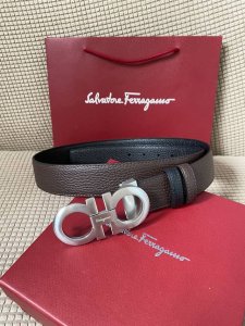 特 ：配全套包装盒 菲拉格慕Ferragamo 双面牛皮荔枝纹正品标准皮料商务休闲款 回馈新老客户