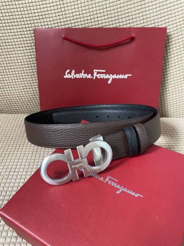 特 ：配全套包装盒 菲拉格慕Ferragamo 双面牛皮荔枝纹正品标准皮料商务休闲款 回馈新老客户