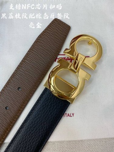 Ferragamo.菲拉格慕 全套包装包装 宽度3.5Cm 高级定制款男士皮带 双面进口牛皮 可双面使用 自行选择搭配 真材实料 很有质感 时尚经典不失风范 搭
