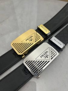 品名：普拉达 原单 自动带 材质：原单牛皮腰带 百分百头层牛皮腰带保证真皮，24K纯钢扣，专柜原单品质、做工精细，时尚大牌，送人自用首选 包装： 请认准如图专柜