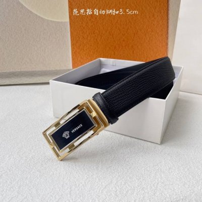 特 范思哲 Versace进口小牛皮，手感细腻柔软，搭配纯钢自动精品扣，男士必备！宽度：3.5Cm