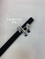 官网同步-Hermes-Glenan皮帶扣&雙面皮腰帶 13Mm 鍍鈀金属皮带扣 小牛皮双面腰带