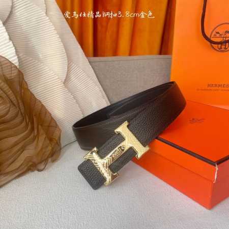 爱马仕 Hermes 原单爱马仕，宽3.8Cm进口原版皮带身，双面可两面用，精品电镀五金 ！ - 点击图像关闭